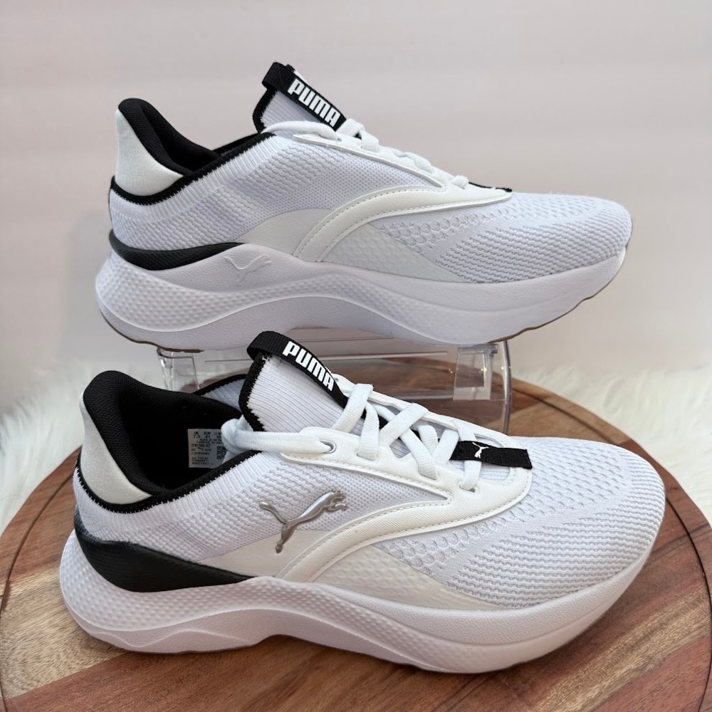 Puma‎ Softride Womens Running Shoes White Black 310160-02 Size 10 Sneakers